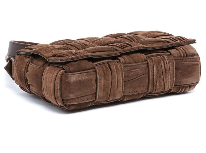 Bottega Veneta Borsa a Tracolla Cassette Padded Camoscio Noisette Marrone - vista 5