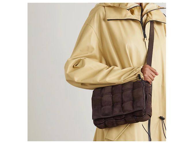 Bottega Veneta Borsa a Tracolla Cassette Padded Camoscio Noisette Marrone - vista 7