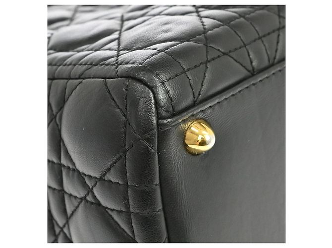 Christian Dior Lady Dior Cannage Quilt Lambskin Large Nero - vista 7