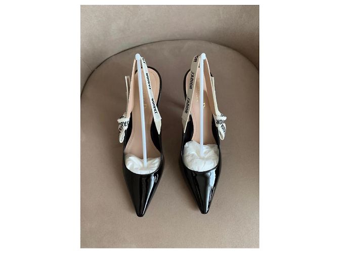Christian Dior J'Adior Décolleté Slingback Vernice Nera Nero - vista 10