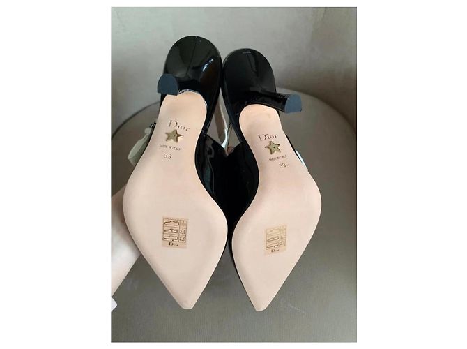 Christian Dior J'Adior Décolleté Slingback Vernice Nera Nero - vista 2