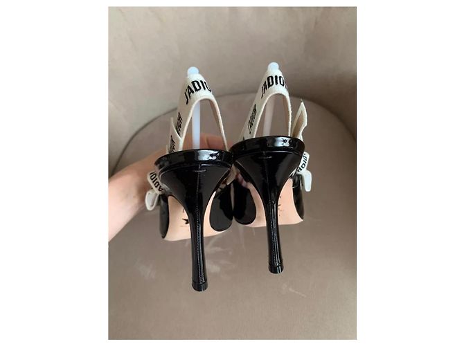 Christian Dior J'Adior Décolleté Slingback Vernice Nera Nero - vista 3