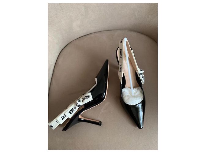 Christian Dior J'Adior Décolleté Slingback Vernice Nera Nero - vista 7