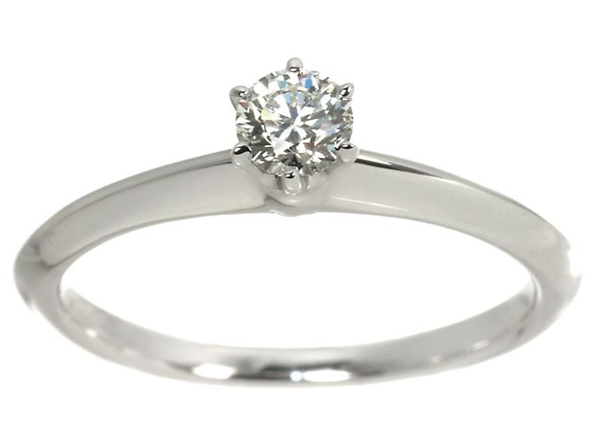 Autre Marque Tiffany & Co. Platin-Solitärring mit Diamant - Ansicht 2