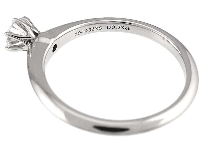 Autre Marque Tiffany & Co. Platin-Solitärring mit Diamant - Ansicht 3