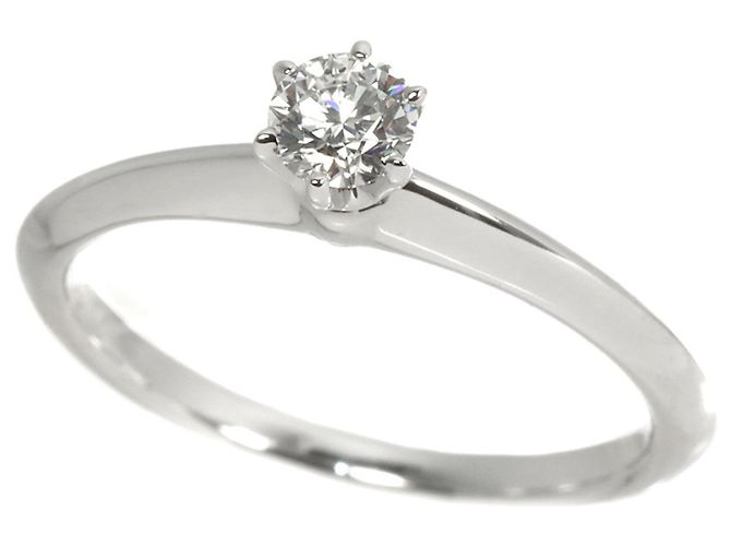 Autre Marque Tiffany & Co. Platin-Solitärring mit Diamant - Ansicht 5