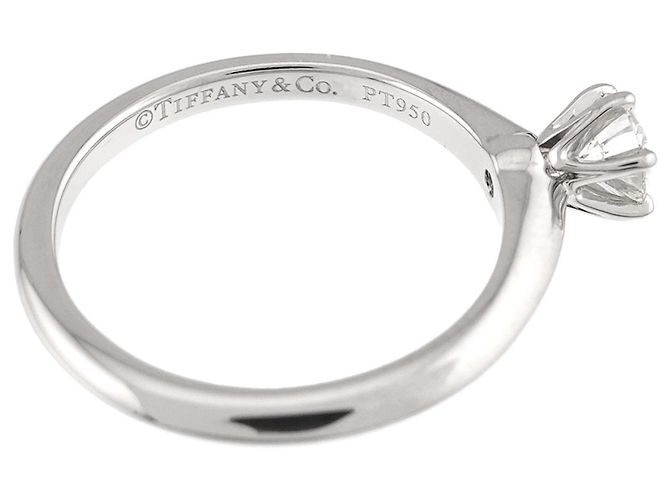 Autre Marque Tiffany & Co. Platin-Ring mit Diamant - Ansicht 4