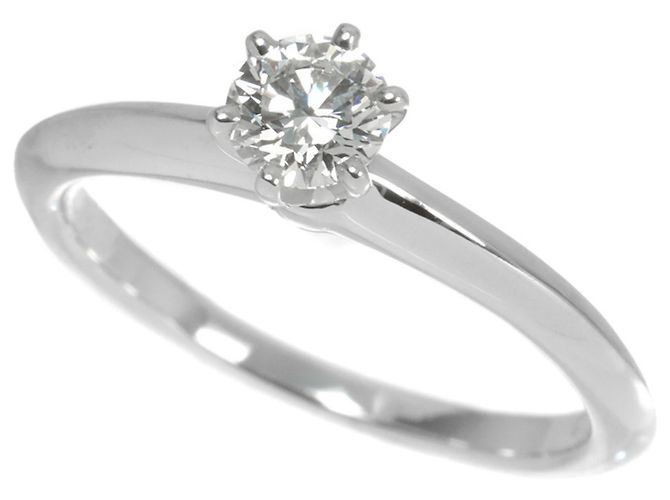 Autre Marque Tiffany & Co. Platin-Ring mit Diamant - Ansicht 5