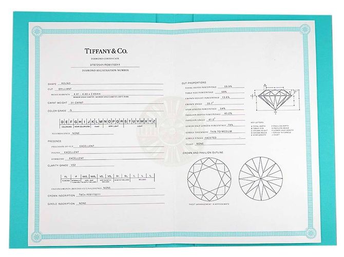Autre Marque Tiffany & Co. Platin-Ring mit Diamant - Ansicht 9