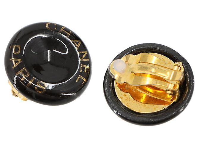 Orecchini a clip Chanel in nero e oro D'oro - vista 2