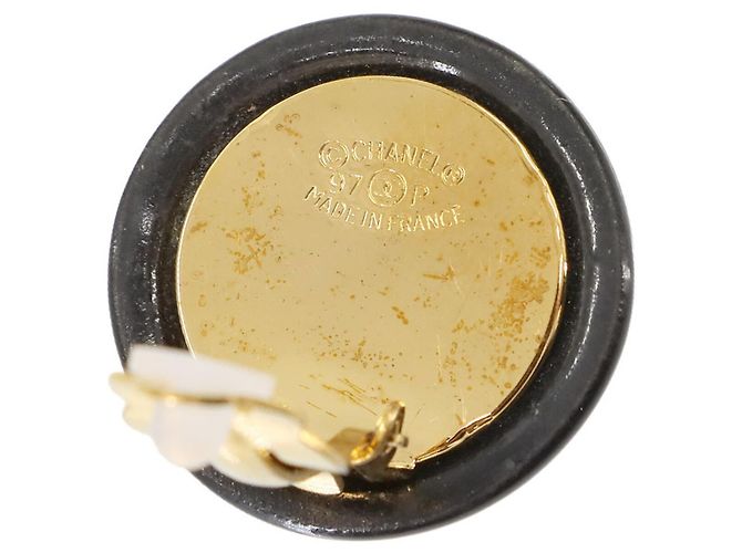 Orecchini a clip Chanel in nero e oro D'oro - vista 4