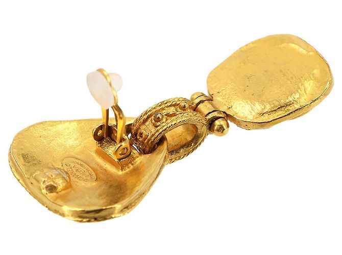 Chanel Gripoix Hängeohrringe Golden Bordeaux - Ansicht 5