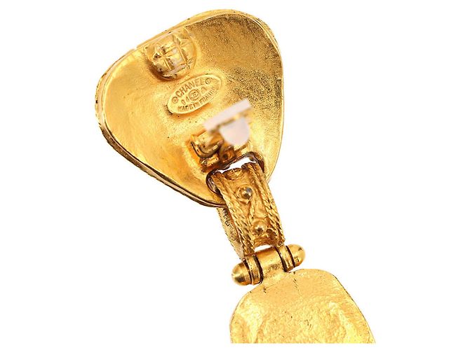 Chanel Gripoix Hängeohrringe Golden Bordeaux - Ansicht 6