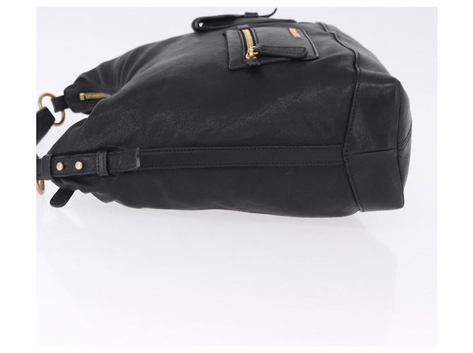 Miu Miu Tote Shopping in Pelle Grande con Tasca Frontale con Zip Nero - vista 6