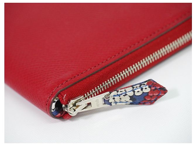 Hermès Hermes Azap Zip Around Silk'in Epsom Long Red - view 7