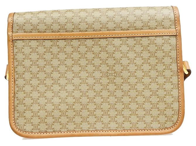 Céline Celine Vintage Macadam Circle Logo Canvas and Leather Beige - Ansicht 2