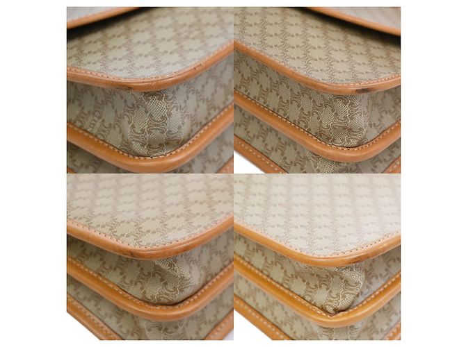 Céline Celine Vintage Macadam Circle Logo Canvas and Leather Beige - Ansicht 7