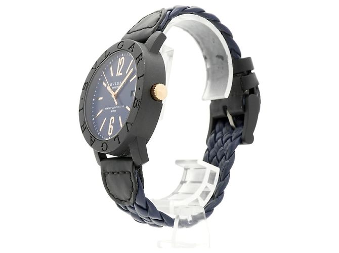 Bulgari Orologio da uomo Bvlgari Carbon BB40CL Quadrante Blu - vista 2