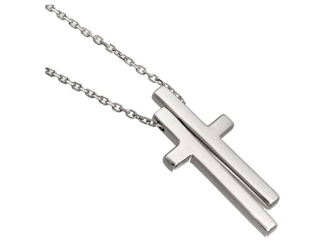 Collana Croce Gucci in Oro Bianco 18K - vista 3