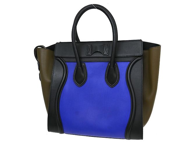 Céline Celine Tricolor Luggage Leather Mini Blu - vista 2