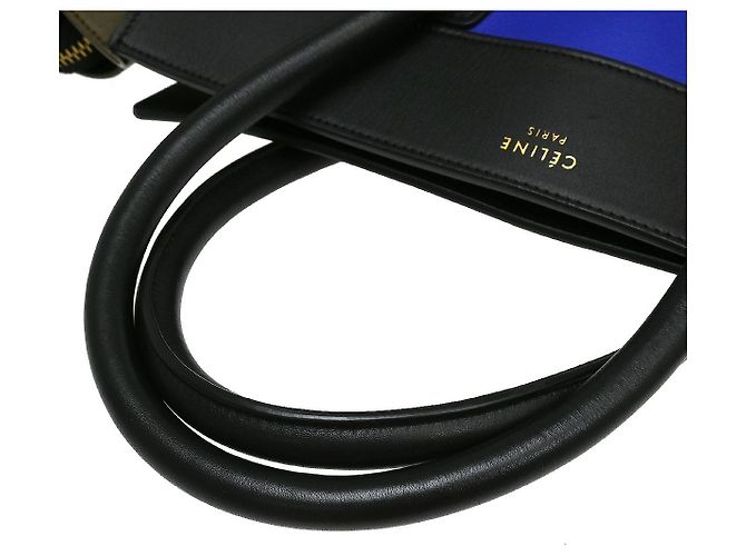 Céline Celine Tricolor Luggage Leather Mini Blu - vista 6