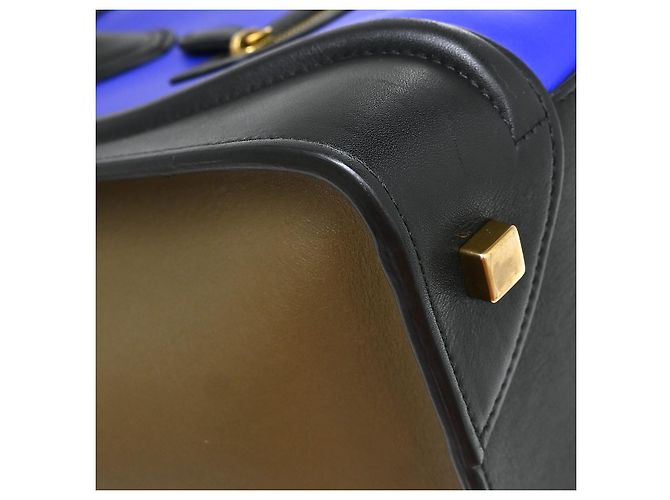 Céline Celine Tricolor Luggage Leather Mini Blu - vista 7