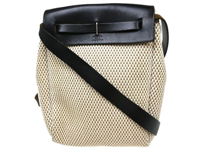 Hermès Herbag Toile and Leather GM Beige - vista 2