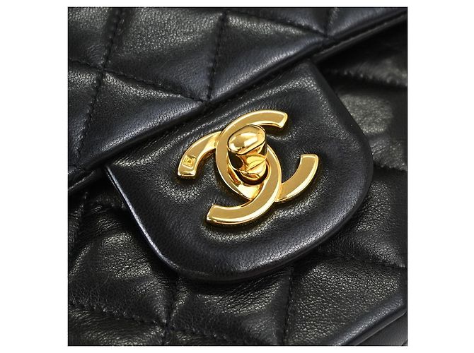Chanel Vintage Classic Single Flap Quilted Lambskin Medium Nero - vista 4