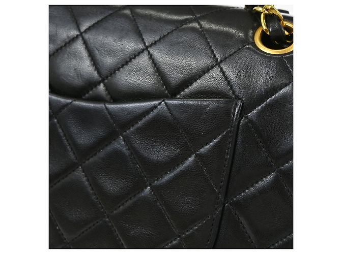 Chanel Vintage Classic Single Flap Quilted Lambskin Medium Nero - vista 6
