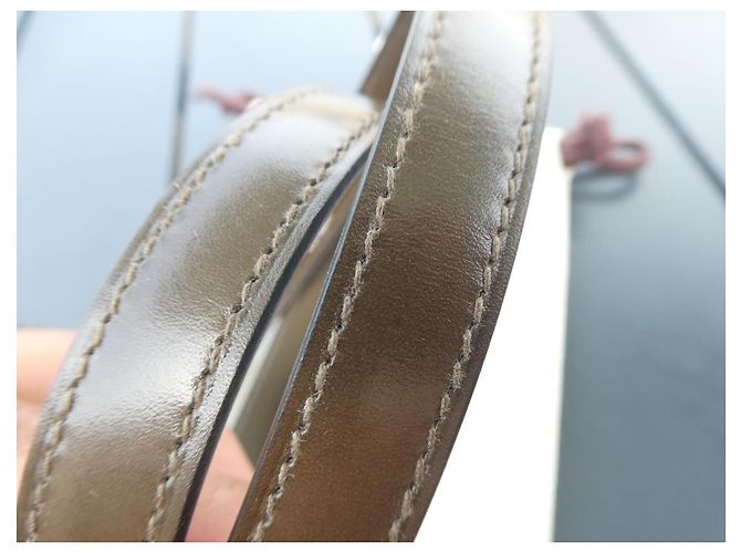 Hermès Tracolla Pelle Marrone Kaki Kelly - vista 5