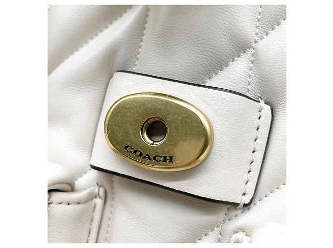 Coach Tabby gesteckter Leder Rucksack Weiß Gold Golden - Ansicht 15