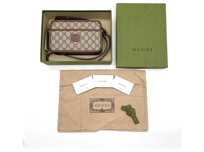 GUCCI Interlocking G Schultertasche Pochette Braun - Ansicht 17