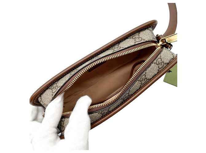 GUCCI Interlocking G Schultertasche Pochette Braun - Ansicht 7