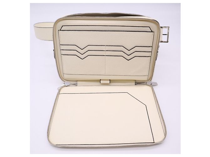 Borsa a tracolla Valextra in vitello morbido Crudo - vista 12