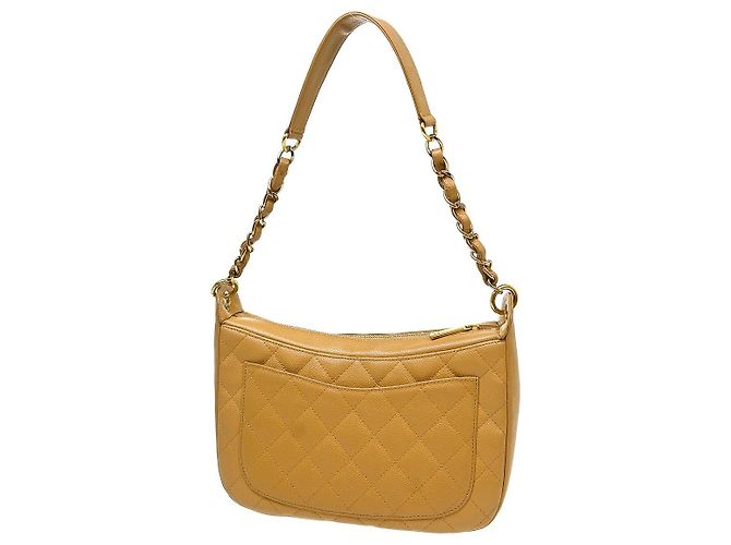 Chanel Timeless CC Chain Quilted Caviar Small Beige - vista 2