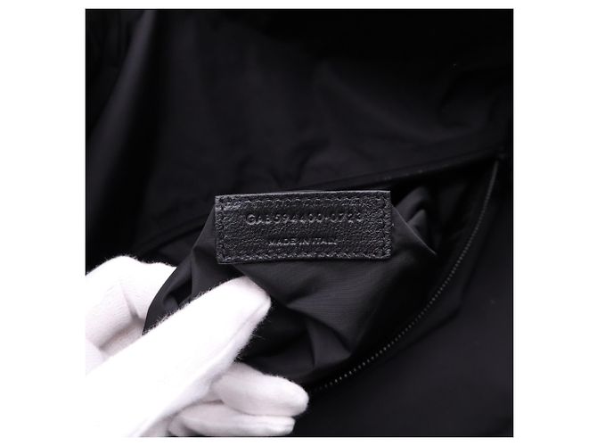 Borsa Duffel Nux in nylon nero Yves Saint Laurent - vista 15