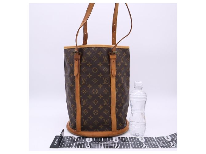 Borsa Louis Vuitton Monogram Bucket GM Marrone Beige - vista 3