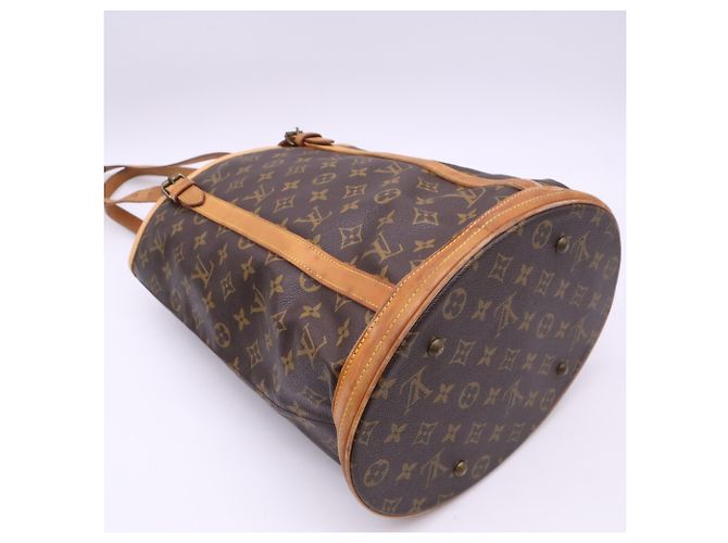 Borsa Louis Vuitton Monogram Bucket GM Marrone Beige - vista 5