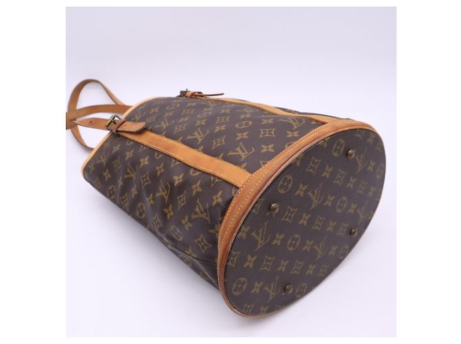 Borsa Louis Vuitton Monogram Bucket GM Marrone Beige - vista 6