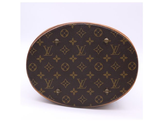 Borsa Louis Vuitton Monogram Bucket GM Marrone Beige - vista 7