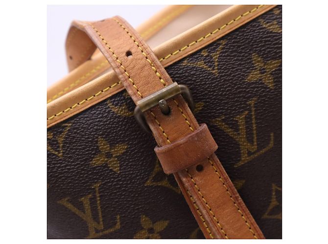 Borsa Louis Vuitton Monogram Bucket GM Marrone Beige - vista 9