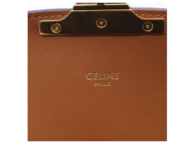 Céline Celine Classic Triomphe Medium Schultertasche Braun Beige - Ansicht 20