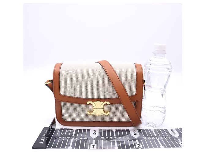 Céline Celine Classic Triomphe Medium Schultertasche Braun Beige - Ansicht 3
