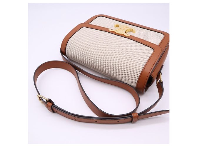 Céline Celine Classic Triomphe Medium Schultertasche Braun Beige - Ansicht 9