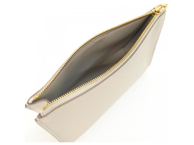 Hermès Borsa pochette Hermes Zip Ango Chaine d'Ancre PM Bianco - vista 4