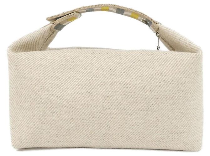 Hermès Hermes AU CARRE Brid à Black GM Handbag Pouch Beige - vista 2