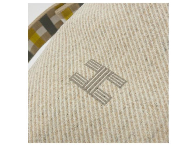 Hermès Hermes AU CARRE Brid à Black GM Handbag Pouch Beige - vista 4