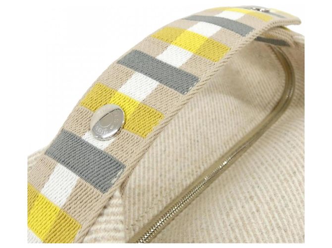Hermès Hermes AU CARRE Brid à Black GM Handbag Pouch Beige - vista 5