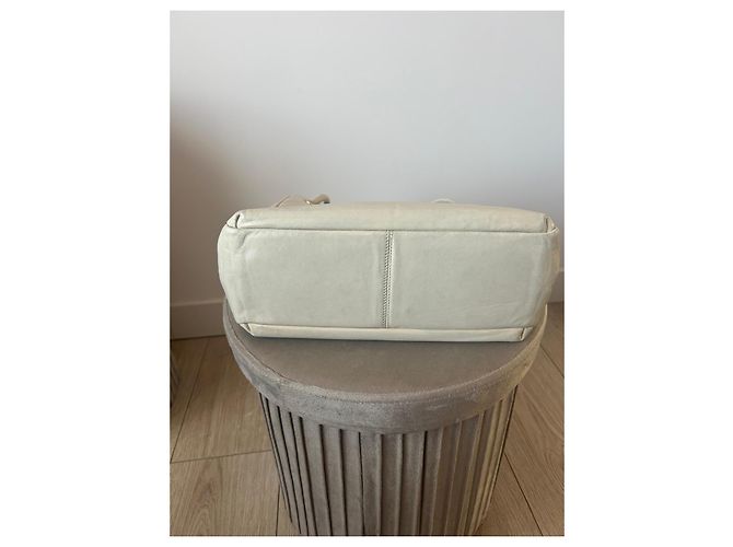 Borsa Tote Chanel in Pelle Ecru Bianco - vista 6