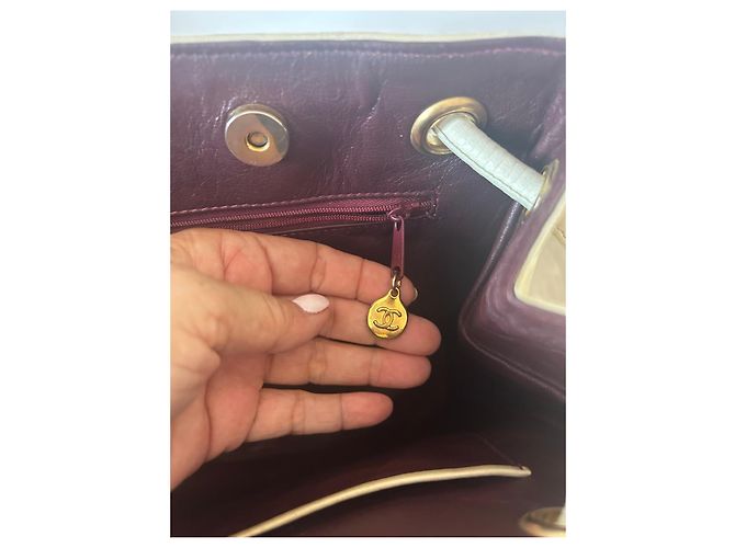 Borsa Tote Chanel in Pelle Ecru Bianco - vista 9